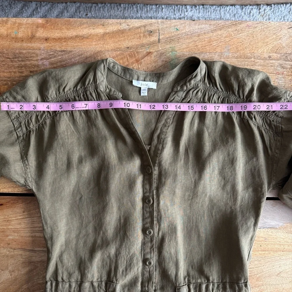 Joie 100% Linen Jumpsuit, Olive Green, XXS